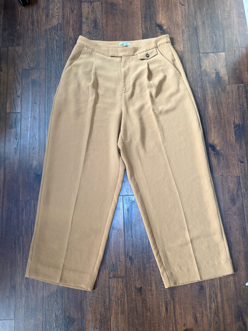 Madewell Camel Wide Leg Trouser Pants High Rise Size 14 - Picture 4 of 8